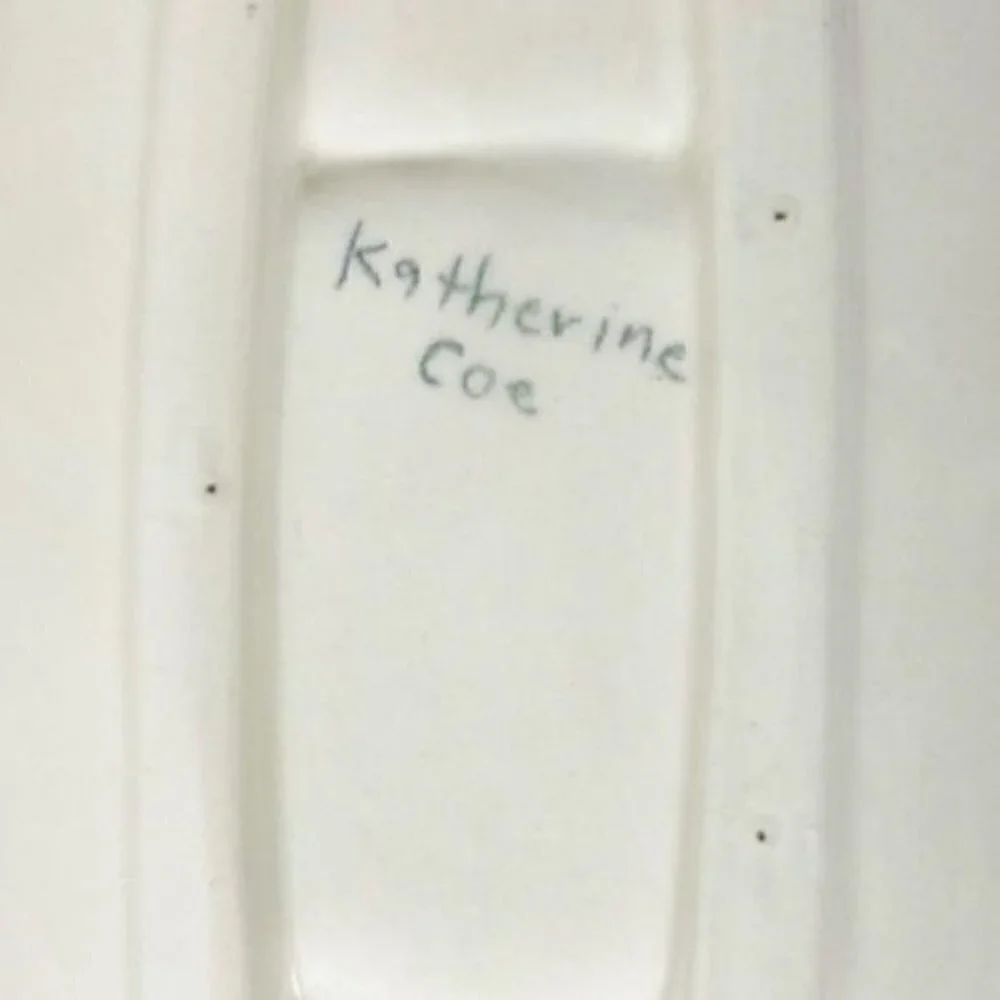 Katherine Coe 3 section candy trinket dish 10”x5”